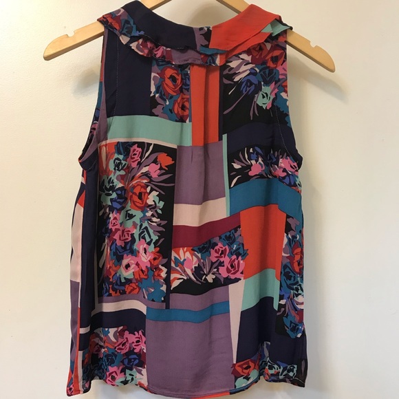 Anthropologie Brand “Maeve” Roses Geo Blouse - Picture 4 of 6